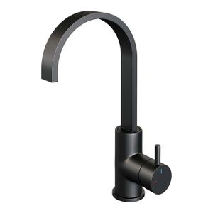 Brauer BlackEdition Wastafelmengkraan opbouw - hoog - draaibaar - platte uitloop - model b - mat zwart 5-S-003-S2