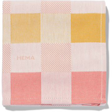 Theedoek Ruit Oker/Roze/Koraal bij Jumbo