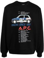 A.P.C. sweat en coton à imprimé graphique - Noir