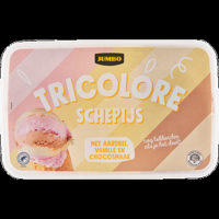 Jumbo Tricolore Schepijs met Aardbei, Vanille en Chocosmaak 1250 g
