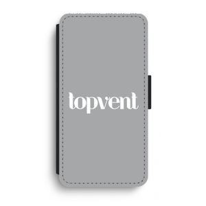 Topvent Grijs Wit: iPhone XR Flip Hoesje