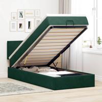 Ottoman bed met matras en LED's 100x200 cm fluweel donkergroen