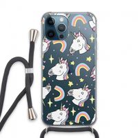 Rainbow Unicorn: iPhone 13 Pro Max Transparant Hoesje met koord