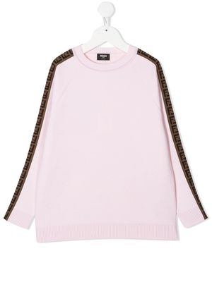 Fendi Kids pull à détails FF - Rose