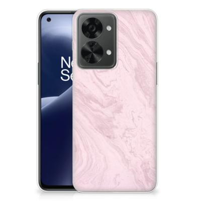 OnePlus Nord 2T | TPU | Siliconen hoesje | Marble Pink - Origineel Cadeau Vriendin