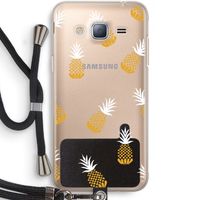 Ananasjes: Samsung Galaxy J3 (2016) Transparant Hoesje met koord