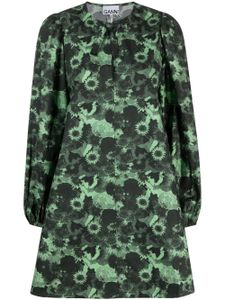 GANNI robe courte à fleurs - Vert