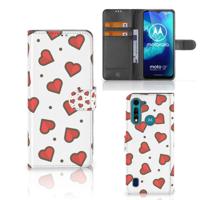 Motorola G8 Power Lite | Telefoon Hoesje | Hearts | Portemonnee hoesje