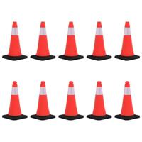 VidaXL Verkeerskegels met zware basis 10 st reflecterend 50 cm