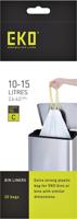 Afvalzak EKO type C 10-15 liter met trekband wit 20 stuks