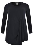 Yoek Tunic pleated drape waist | Blauw | Maat 46/48