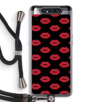 Lips: Samsung Galaxy A80 Transparant Hoesje met koord