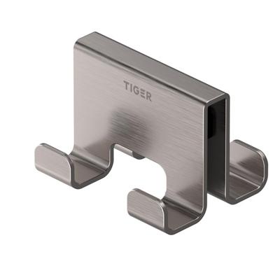 Tiger Handdoekhaak Voor Douchecabine Caddy 6-8 mm Dubbel RVS Geborsteld