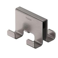 Tiger Handdoekhaak Voor Douchecabine Caddy 6-8 mm Dubbel RVS Geborsteld
