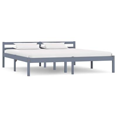 Bedframe massief grenenhout grijs 180x200 cm