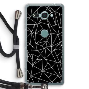 Geometrische lijnen wit: Sony Xperia XZ2 Compact Transparant Hoesje met koord