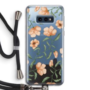 Peachy flowers: Samsung Galaxy S10e Transparant Hoesje met koord