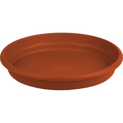 Opvangbord - terracotta - kunststof - D16 cm - onderschaal/opvangbord