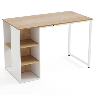 115 cm Computertafel Modern Thuiskantoor met 5 Opbergvakken Bureau voor PC-werkplek Naturel + Wit 115 cm Computertafel Modern Thuiskantoor met 5 Opbergvakken Bureau voor PC-werkplek Naturel + Wit