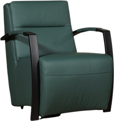 Groene leren industriële stalen fauteuil Arrival - Toledo Leer Forrest (groen leer)