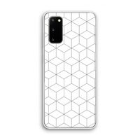 Zwart-witte kubussen: Samsung Galaxy S20 Transparant Hoesje
