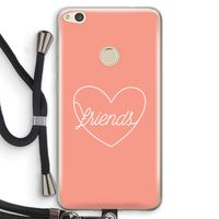 Friends heart: Huawei Ascend P8 Lite (2017) Transparant Hoesje met koord