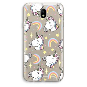 Rainbow Unicorn: Samsung Galaxy J7 (2017) Transparant Hoesje