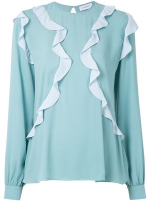 Olympiah blouse Mosaicos à volants - Bleu