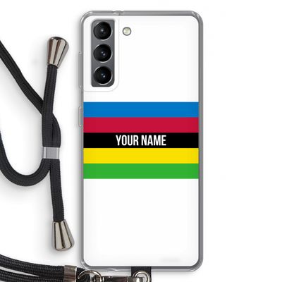 WK Wielrennen: Samsung Galaxy S21 Transparant Hoesje met koord