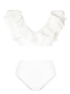 Maygel Coronel bikini Mila à détails de volants - Blanc