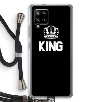 King zwart: Samsung Galaxy A42 5G Transparant Hoesje met koord