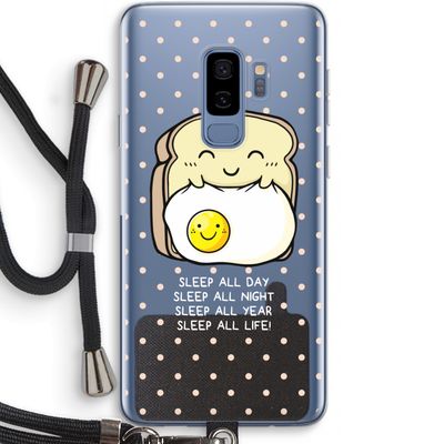 Sleep All Day: Samsung Galaxy S9 Plus Transparant Hoesje met koord