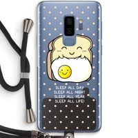 Sleep All Day: Samsung Galaxy S9 Plus Transparant Hoesje met koord Sleep All Day: Samsung Galaxy S9 Plus Transparant Hoesje met koord