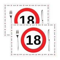 Placemat 18 jaar - 20x stuks - 42 x 30 cm - 90g - papier - verjaardag - jubileum