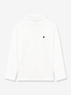 Onderpull voor kinderen van effen katoen PETIT BATEAU wit