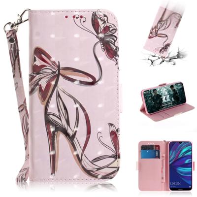 3D-schilderij patroon gekleurde tekening horizontale Flip lederen draagtas met houder & kaartsleuven & portemonnee voor Huawei Y7 Prime (2019) met vin
