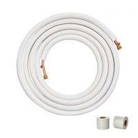 VEVOR 25FT Mini Split Line Kit, 3/8" en 5/8" OD Koperen Leidingen met Drielaagse Isolatie, voor Mini Split Airconditioners, Koelmiddel- of Warmtepompapparatuur en HVAC met Wrap St