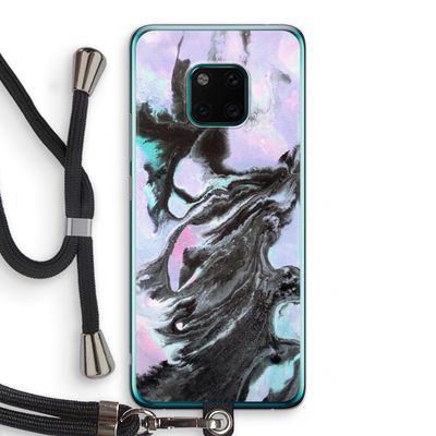 Pastel zwart: Huawei Mate 20 Pro Transparant Hoesje met koord