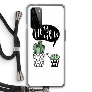 Hey you cactus: OnePlus 9 Pro Transparant Hoesje met koord