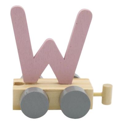 JeP kids houten treinletter W-roze
