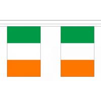 Luxe Ierland vlaggenlijn - 9 meter - 30 vlaggetjes - polyester