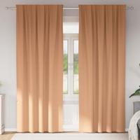 VidaXL Zwart-out gordijnen met ringen 2 pcs licht bruin 225 x 140 cm