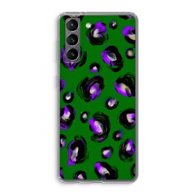 Green Cheetah: Samsung Galaxy S21 Transparant Hoesje
