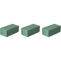 Steekschuim/oase - 3x - rechthoekig - grijs - 20 x 10 x 7 cm - bloemen steekschuim - hobby materiaal