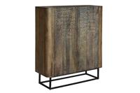 Handgemaakt dressoir CROCO 120cm bruin massief mangohout 3D-ontwerp - 44615 - thumbnail
