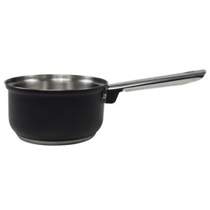 Steelpan/sauspan - zwart - RVS - D16 cm - 1L - Alle warmtebronnen