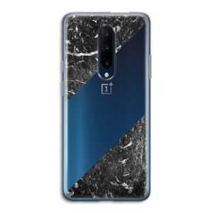Zwart marmer: OnePlus 7 Pro Transparant Hoesje