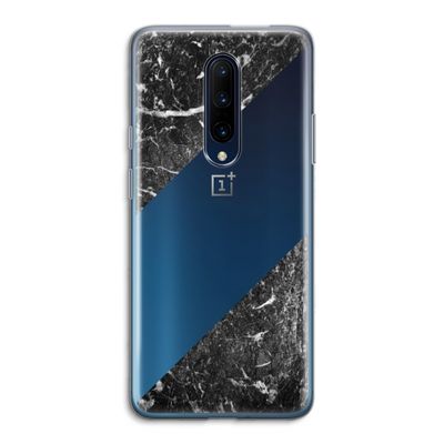 Zwart marmer: OnePlus 7 Pro Transparant Hoesje