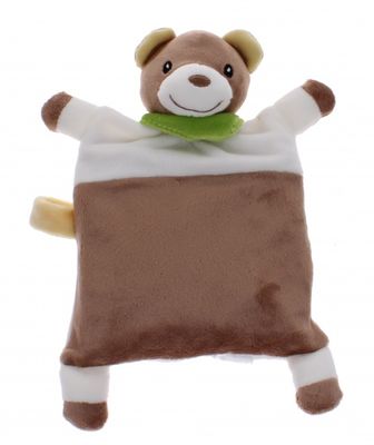 Welliebellies opwarmknuffeldoekje beer 24 cm bruin/wit Welliebellies opwarmknuffeldoekje beer 24 cm bruin/wit