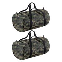 3x stuks camouflage groene ronde polyester sporttas/weekendtas 32 liter